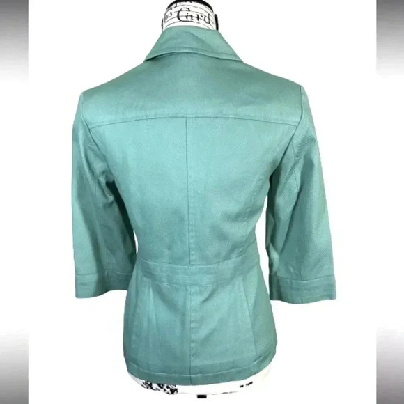 - East 5th Jacket Mint Green Canvas Textured 3/4 Sleeve Blazer Size Small - Picture 4 of 11